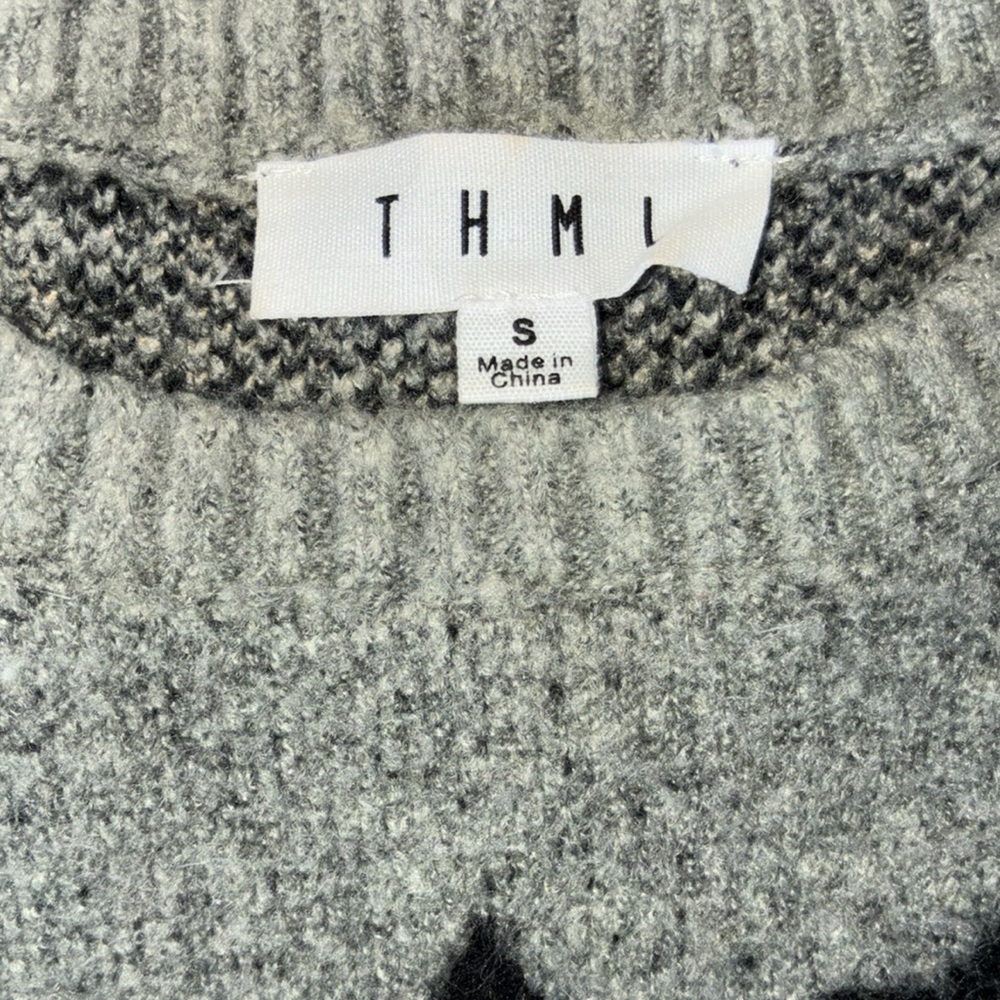 Anthropologie THML Star Pattern Crew Neck Oversized Pullover Sweater - Picture 2 of 3